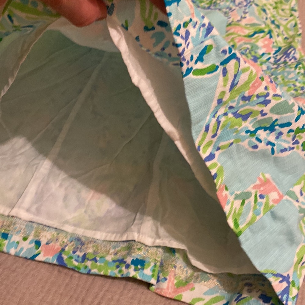 Lilly Pulitzer Vibrant Blue and Green Mini Dress. Size 2 - Picture 7 of 9
